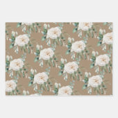 Rustic Kraft Blue Spruce White Floral Greenery Inpakpapier Vel (Voorkant 2)