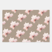Rustic Kraft Blush Peach Peony Flowers Floral Inpakpapier Vel (Voorkant 3)