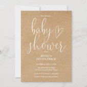 Rustic Kraft Boho Genderneutraal Baby shower Kaart (Voorkant)