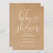 Rustic Kraft Boho Genderneutraal Baby shower Kaart (Voorkant / Achterkant)