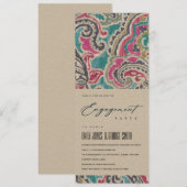 RUSTIC KRAFT BOHO IKAT TRIBAL PINK BLAUWGROEN VERL KAART (Voorkant / Achterkant)