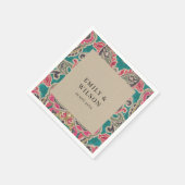 RUSTIC KRAFT BOHO TRIBAL IKAT PINK BLAUWGROEN WEDI SERVET (Hoek)