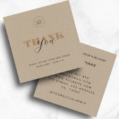 Rustic Kraft Bold Script Custom Logo Discount Kaar Vierkante Visitekaartje