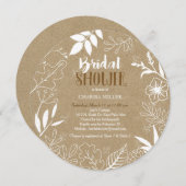 Rustic Kraft Botanical Pattern Vrijgezellenfeest Kaart (Voorkant / Achterkant)