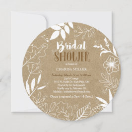 Rustic Kraft Botanical Pattern Vrijgezellenfeest Kaart