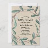 Rustic Kraft Botanical Wreatf Vrijgezellenfeest Kaart (Voorkant)