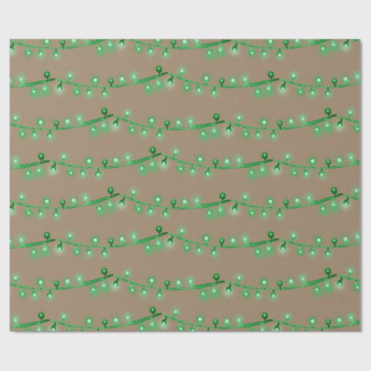 Rustic Kraft Bright Green kerstkaartjes Cadeaupapier (Vlak)