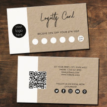 Rustic Kraft Brown Business Logo QR Code Loyalty