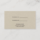 Rustic Kraft Brown Minimal Verwijs een vriendenver Aanbevelingskaartje (Achterkant)