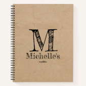 Rustic Kraft Brown Paper Kijk Monogram Notitieboek (Voorkant)