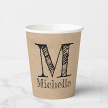 Rustic Kraft Brown Paper Kijk Monogram