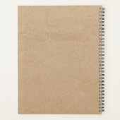 Rustic Kraft Brown Paper Kijk Monogram Planner (Achterkant)