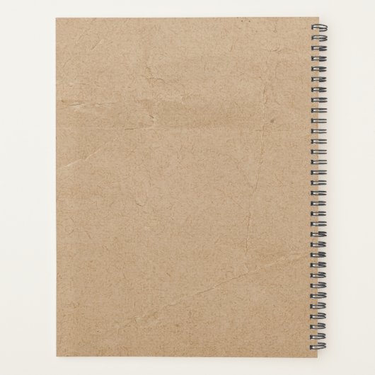 Rustic Kraft Brown Paper Kijk Monogram Planner (Achterkant)