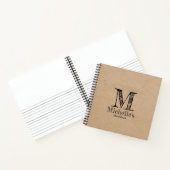 Rustic Kraft Brown Paper Kijk Monogram Sketchbook Notitieboek (Binnen)