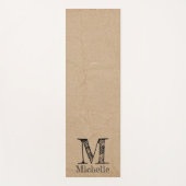 Rustic Kraft Brown Paper Kijk Monogram Yogamat (Voorkant)