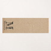 Rustic Kraft Brown Paper Kijk Monogram Yogamat (Voorkant (horizontaal))