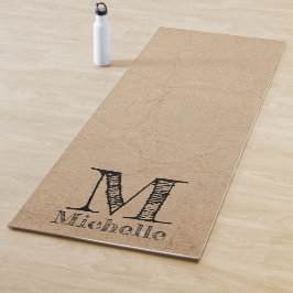 Rustic Kraft Brown Paper Kijk Monogram Yogamat