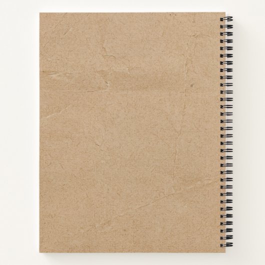 Rustic Kraft Brown Paper look Monogram Recipes Notitieboek (Achterkant)