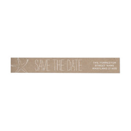 Rustic Kraft Brown paper Starfish Save the Date