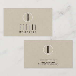 Rustic Kraft Bruin Minimalistisch Natuurlijk Monog Visitekaartje