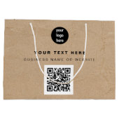 Rustic Kraft Bruine QR Code Zakelijk Logo Groot Cadeauzakje (Achterkant)