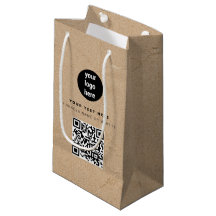 Rustic Kraft Bruine QR-code Zakelijk Logo