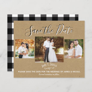 Rustic Kraft Buffalo foto Opslaan Datum