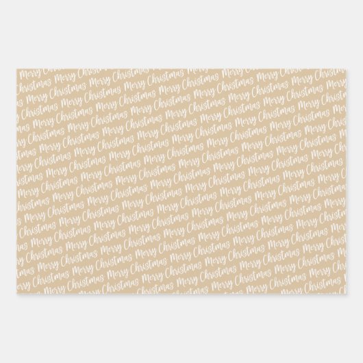 Rustic Kraft Buffalo Pset Merry kerst Pattern Inpakpapier Vel (Voorkant 2)