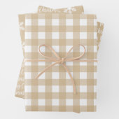 Rustic Kraft Buffalo Pset Merry kerst Pattern Inpakpapier Vel (In situ)