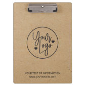 Rustic Kraft Business Logo Corporate Company Klembord (Voorkant)