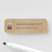 Rustic Kraft Business Logo Medewerker Naamplaatje (In situ)