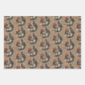 Rustic Kraft Busy Squirrels kraken Holiday Nuts Inpakpapier Vel (Voorkant 3)