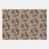 Rustic Kraft Busy Squirrels kraken Holiday Nuts Inpakpapier Vel (Voorkant 2)