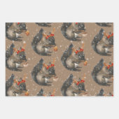 Rustic Kraft Busy Squirrels kraken Holiday Nuts Inpakpapier Vel (Voorkant)