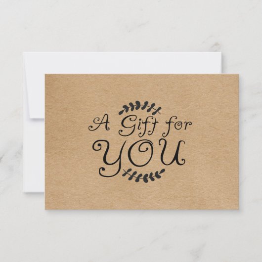 Rustic Kraft-cadeaubon (Voorkant)