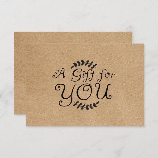 Rustic Kraft-cadeaubon (Voorkant / Achterkant)