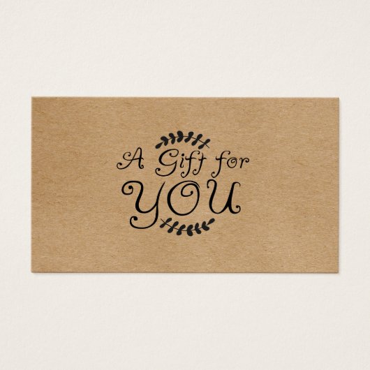 Rustic Kraft-cadeaubon Visitekaartje (Voorkant)