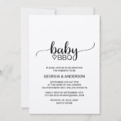 Rustic Kraft Calligraphy Baby BBQ Kaart (Voorkant)