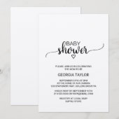 Rustic Kraft Calligraphy Baby shower Kaart (Voorkant / Achterkant)
