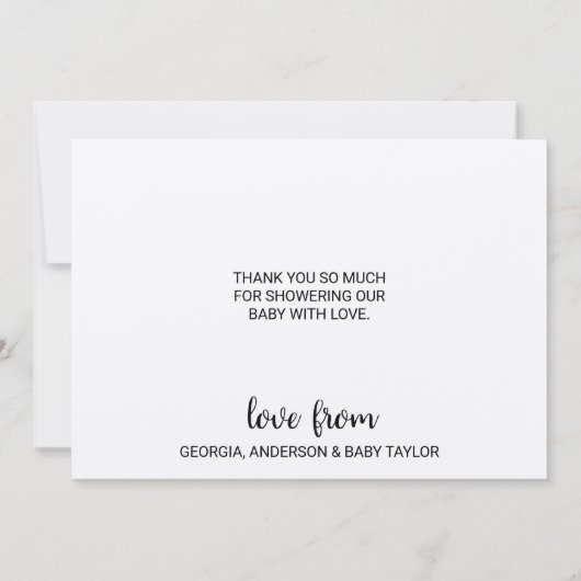 Rustic Kraft Calligraphy Dank je Bedankkaart (Achterkant)