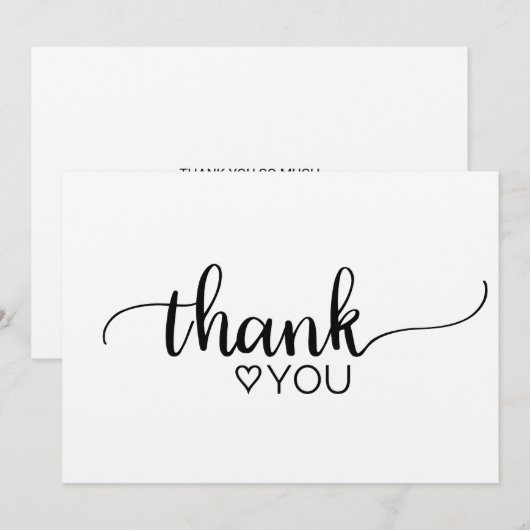 Rustic Kraft Calligraphy Dank je Bedankkaart (Voorkant / Achterkant)