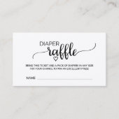 Rustic Kraft Calligraphy Diaper Raffle Enclosure Informatiekaartje (Voorkant)