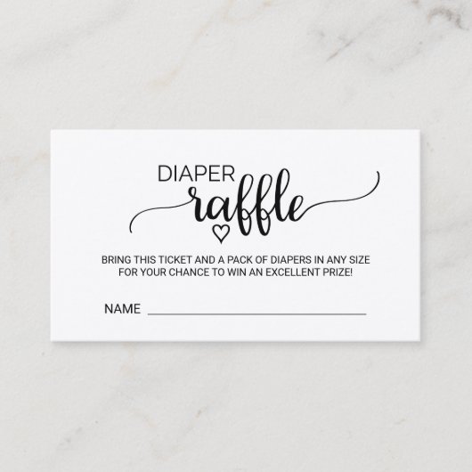 Rustic Kraft Calligraphy Diaper Raffle Enclosure Informatiekaartje (Voorkant)