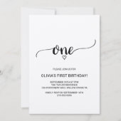 Rustic Kraft Calligraphy First Birthday Kaart (Voorkant)
