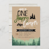 Rustic Kraft Camper Verjaardag Camping Party Kaart (Voorkant / Achterkant)