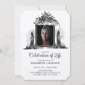 Rustic Kraft Candles Photo Celebration of Life Kaart (Voorkant)