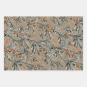 Rustic Kraft Cardinaal Juniper Branches Berries 2 Inpakpapier Vel (Voorkant 2)