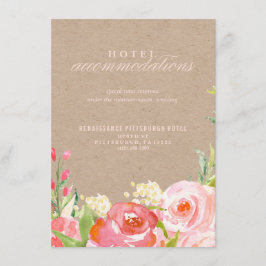 RUSTIC KRAFT CASCADERENDE BLOEMEN hotelkaart Informatiekaartje