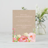 RUSTIC KRAFT CASCADING FLOWERS hotelkaart Informatiekaartje (Staand voorkant)