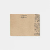 Rustic Kraft Cats Illustratie Gepersonaliseerd Post-it® Notes (Voorkant)